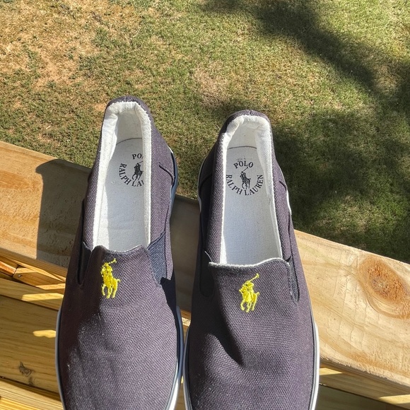 Polo Ralph Lauren Navy Canvas Slip--On Shoes Size 2 - Picture 3 of 13